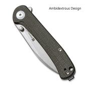 SA03F Couteau SENCUT Scepter Dark Green Micarta Lame Acier 9Cr18MOB - Livraison Gratuite