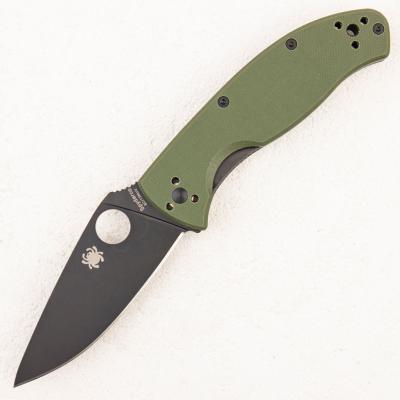 SC122GPBGR Couteau Spyderco Tenacious - Lame Drop Point Acier 8Cr13MoV Black - Manche G10 Vert Foliage - Sécurité Liner Lock - Livraison Gratuite