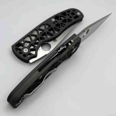 SC266ALP Couteau SPYDERCO Edgerati Lame Acier CPM S30V Satin Manche Alu Gray Compression Lock USA - Livraison Gratuite