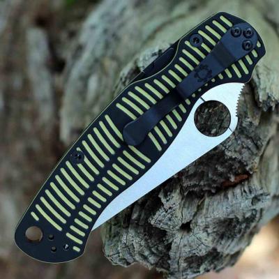 SC81GBKYLMCP2 Spyderco Paramilitary 2 Salt – Lame MagnaCut Satin | Manche G10 Noir/Jaune | Compression Lock | Clip USA - Livraison Gratuite