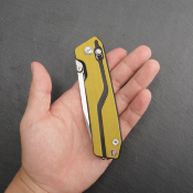 SRM7228LGW Couteau SRM Knives 7228L Yellow Ambi Lock Lame 10Cr15CoMoV - Livraison Gratuite