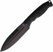 STT25146BK S-TEC Tactical Fixed Blade – Couteau Lame Acier 3Cr13 Black – Manche Nylon Noir – Étui ABS Swivel – Livraison Gratuite