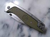 SW1122567 Couteau Smith&Wesson Freighter Lame Acier 8Cr13MoV Manche Acier/G10 Vert – Livraison Gratuite