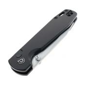 TD014BK Couteau Defcon Tier 1 Sheepfoot Lame Acier Sandvik 14C28N Manche Aluminium Noir Sécurité Button Lock - Livraison Gratuite