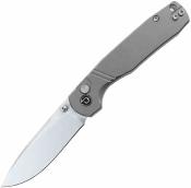 TD017GY Defcon Delta Grey | Couteau Pliant | Lame Drop Point 14C28N | Manche Aluminium Gris | Button Lock - Livraison Gratuite