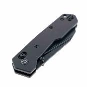 TD021BK Defcon Tactical Black | Couteau Pliant | Lame Reverse Tanto Acier 14C28N Noire | Manche Aluminium Noir | Axis Lock - Livraison Gratuite