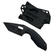 TKF3S06 Takumitak Muted Tanto – Couteau lame fixe acier 3Cr13 tanto manche FRN noir sculpté + plaquettes coyote, étui FRN MOLLE – Livraison Gratuite