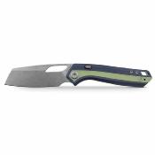 VOSA1814 Vosteed Kroc | Couteau Lame Reverse Tanto Acier S35VN SW | Manche Dark Slate Blue Aluminum & Glow G10 Inlays - Livraison Gratuite