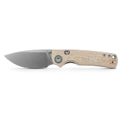 VOSA2626 Couteau Pliant Vosteed Porcupine Ivory Drift | Lame Drop Point Acier 14C28N Stonewash | Manche Bamboo Micarta Top Liner Lock - Livraison Gratuite
