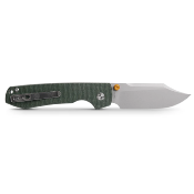 VOSA2911 Couteau Vosteed Raccoon Lame Bowie Acier 14C28N Manche Micarta Vert Top Liner Lock Ball Bearing - Livraison Gratuite