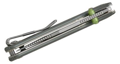 VOSA4101 Couteau Vosteed Vombat Bowie M390 Manche Aluminium Gris Sécurité Crossbar Lock - Livraison Gratuite
