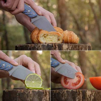 VOSD0802 Vosteed Inferno | Couteau Lame Acier 14C28N Stonewash | Manche Blue Ocean Micarta Housse Kydex - Livraison Gratuite