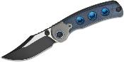 ZXFK03A2 Couteau Kizer Cutlery PIONEER Lame Bowie Acier S35VN Manche Richlite Bleu Sécurité Liner Lock - Livraison Gratuite
