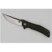 Couteau Bestech Knives Scimitar Lame Acier D2 Manche Green G-10 Linerlock BTKG05B2 - Free Shipping