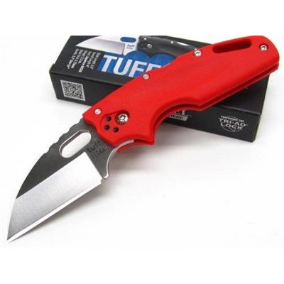 Couteau Cold Steel Tuff Lite Plain Red Lame Acier AUS-8 Manche Griv-Ex Tri Ad Lock CS20LTR - Free SHipping