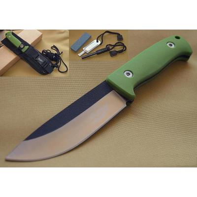 Couteau Elk Ridge Bushcraft Survie Acier 440 Manche FRN Green Etui Nylon Affuteur Fire Starter ER555GN - Free Shipping