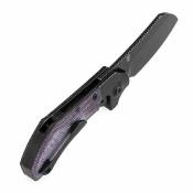 K3129A2 Couteau Kansept Pluto | Lame Acier S90V Drop Point | Manche Purple Micarta/Titanium | Liner Lock | Livraison Gratuite