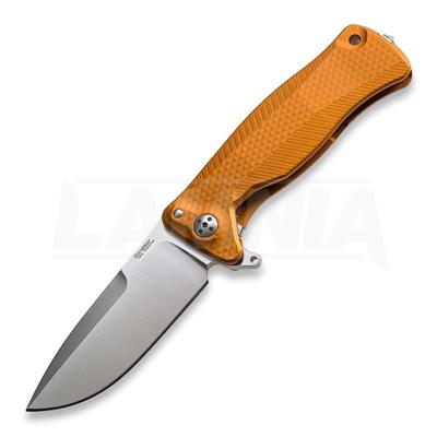 Couteau Lion Steel SR11 Satin Orange Lame Acier Sleipner Manche Aluminium Made Italy LSTSR11AOS - Free Shipping