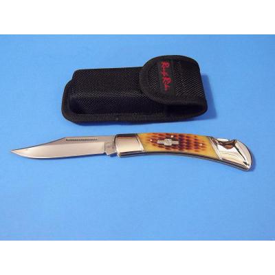 Couteau de Chasse Lame Acier 440 Manche Os Etui Nylon RR066 - Free SHipping