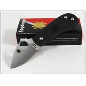 Couteau SPYDERCO SQUEAK Black FRN Plain Folding Knife Acier N690CO Made In Italy SC154PBK - LIVRAISON GRATUITE