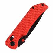 B1095V7 Tenable Eaglestrike - Couteau Pliant Crossbar Lock Lame Acier Nitro-V Black Drop Point Manche Alu Rouge Anodisé - Livraison Gratuite
