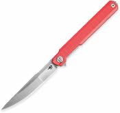 BTKG65C Bestech Duoz |  Couteau Lame Harpoon Acier 14C28N Satin | Manche Red G10 Linerlock - Livraison Gratuite