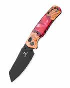 BTKMK06W5 Bestechman Cicada's Wing – Couteau pliant Axis Lock Lame Acier 10Cr15MoV Black Manche Wood/Red Resin - Livraison Gratuite