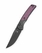 BTKMK16C  Bestechman Icebreaker – Couteau pliant Button Lock Lame Acier D2 Satin Manche Black Aluminum & Purple G10 - Livraison Gratuite