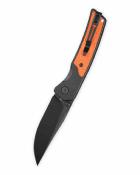 BTKMK16D  Bestechman Icebreaker – Couteau pliant Button Lock Lame Acier D2 Satin Manche Black Aluminum & Orange G10 - Livraison Gratuite