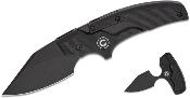 CIVC210361 Couteau CIVIVI Typhoeus Black Push Dagger Lame Acier 14C28N Black Etui Cuir - Livraison Gratuite