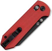 CIVC230732 — Couteau Civivi Yonder Lame Acier 14C28N 58-60 HRC Black Stonewash Drop-Point Manche G10 Rouge Crossbar Lock - Livraison Gratuite