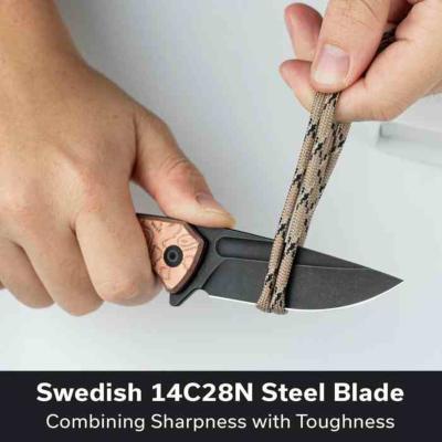 CIVC240403  CIVIVI Voidflare | Couteau Lame Drop Point Acier 14C28N Black | Manche G10 Copper Foil Linerlock - Livraison Gratuite