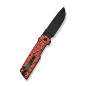 CIVC250352 — Couteau de poche CIVIVI Zygon Lame Acier Nitro-V Drop Point Stonewashed Noir Manche Micarta Orange et Noir Top Crossbar Lock Livraison Gratuite