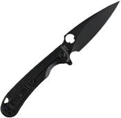 DGRF22FBB Couteau Daggerr Zhalo pliant tactique Lame Spear Point Acier D2 Blk Manche acier noir Frame Lock – Livraison Gratuite