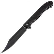 DGRTPFBKBW Couteau Daggerr Toothpick Lame Clip Point Acier 8Cr14MoV Manche en ABS Noir Liner Lock - Livraison Gratuite
