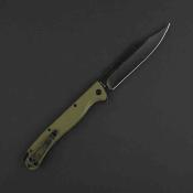 DGRTPFOLBW — Couteau Pliant Daggerr Toothpick Linerlock Lame Acier 8Cr14MoV Black Stonewash Manche ABS Texturé Vert OD Thumb Stud Livraison Gratuite