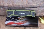 Lot de 2 USMA3005GN USMC Tanto | Lame Tanto A/O Acier 3CR13 | Manche Nylon Vert | Liner Lock | Clip - Livraison Gratuite