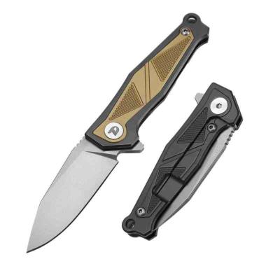 DTK1339Y Couteau Pliant Dreamtech Framelock Ti | Lame Drop Point Acier M390 Satin | Manche Titanium & Zirconium Gold - Livraison Gratuite