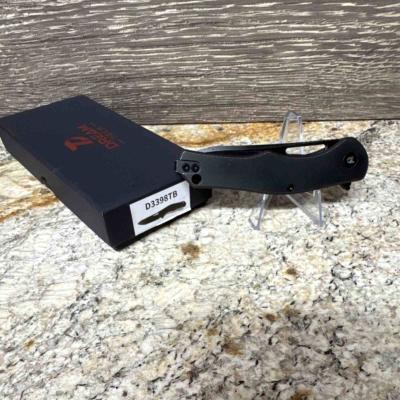 DTK3398TB Dreamtech Titane | Couteau Lame Drop Point Acier D2 Black Manche Black Titanium Frame Lock - Livraison Gratuite