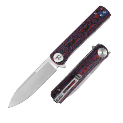 DTK3896MR Dreamtech Red Micarta | Couteau Lame Drop Point Acier D2 Satin | Manche Red Micarta Linerlock - Livraison Gratuite