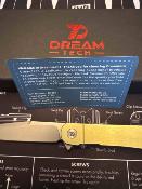 DTK4366GR  Dreamtech Titane Gold | Couteau Pliant Lame Clip Point Acier VG-10 Satin | Manche Gold Titane Frame Lock - Livraison Gratuite