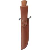 ER1003 Couteau Fixe Elk Ridge Bowie 1003 Lame Acier 3Cr13 Manche Bois Brun Étui Cuir - Livraison Gratuite