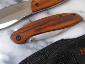 ERSET111BN Couteau Elk Ridge Combo | Lame Acier Inox Satin | Manche Bois Lame Fixe et Linerlock Housse nylon - Livraison Gratuite 