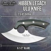 GH5074 Gil Hibben Legacy Ulu | Lame Acier 5Cr15 | Manche Pakkawood Noir | Housse Cuir - Livraison Gratuite
