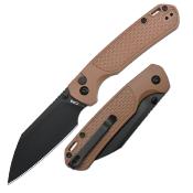 J1945BBN CJRB Pyrite Light J1945-AR-SFII – Couteau Pliant EDC Button Lock | Lame Wharncliffe AR-SFII | Manche FRN Brown - Livraison Gratuite