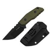 KI1086A1 Kizer Quartz – Couteau Fixe Compact | Lame Acier AEB-L Blk | Manche G10 OD Green | Étui Kydex  - Livraison Gratuite