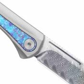 KI3732A1 Couteau Pliant Kizer Melody Lame Acier Damas (HRC 60-62) Manche Aluminium et Titane Cristallisé Slip Joint - Livraison Gratuite