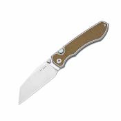 Ki3634A1 Kizer Wharning | Couteau Lame Sheepsfoot Acier CPM-S45VN Satin | Manche Black UltreX Micarta Liner Lock - Livraison Gratuite