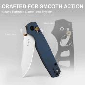 KIV3789A4 Kizer Pokiman CC – Couteau Lame Acier AEB-L Satin Clip Point Manche Aluminium Blue Clutch Lock Thumb Stud Clip – Livraison Gratuite
