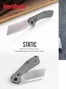 KS3445X Couteau Pliant Kershaw Static | Lame Cleaver Acier 8Cr13MoV | Frame Lock Manche Acier Gray - Livraison Gratuite